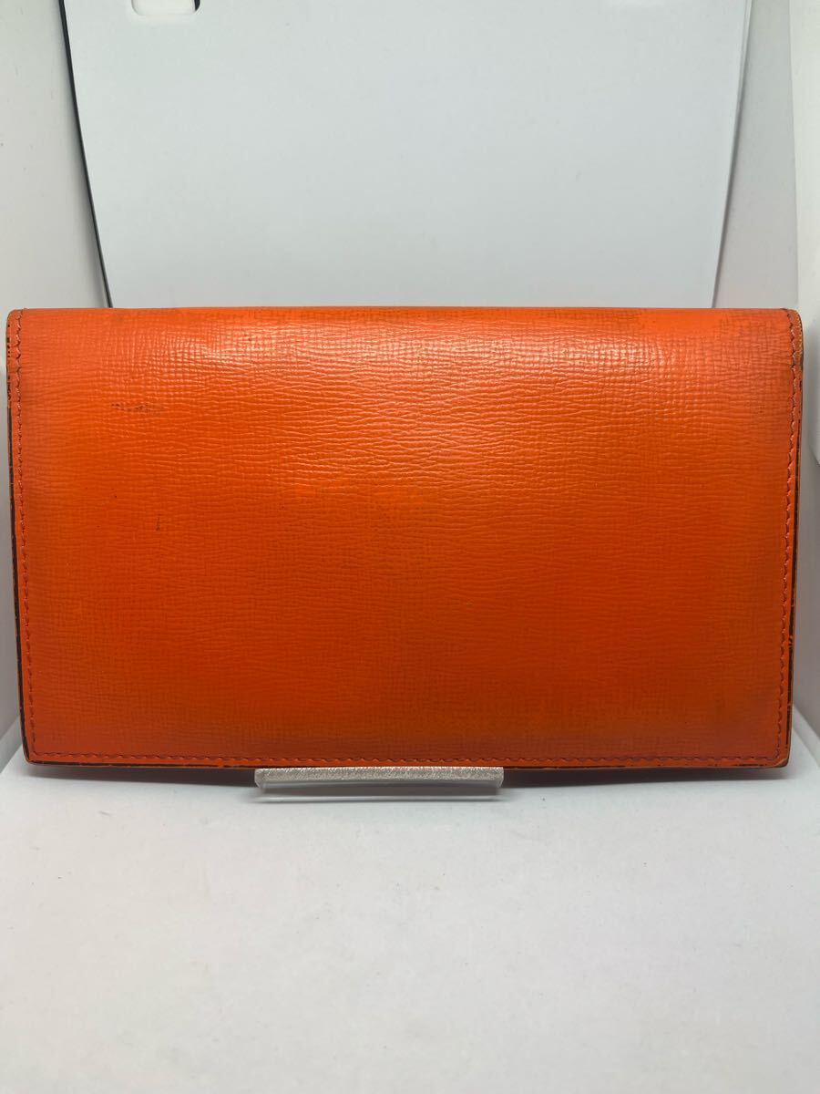 Valextra 二つ折り長財布　レザー　オレンジ　ロングウォレット　レディース