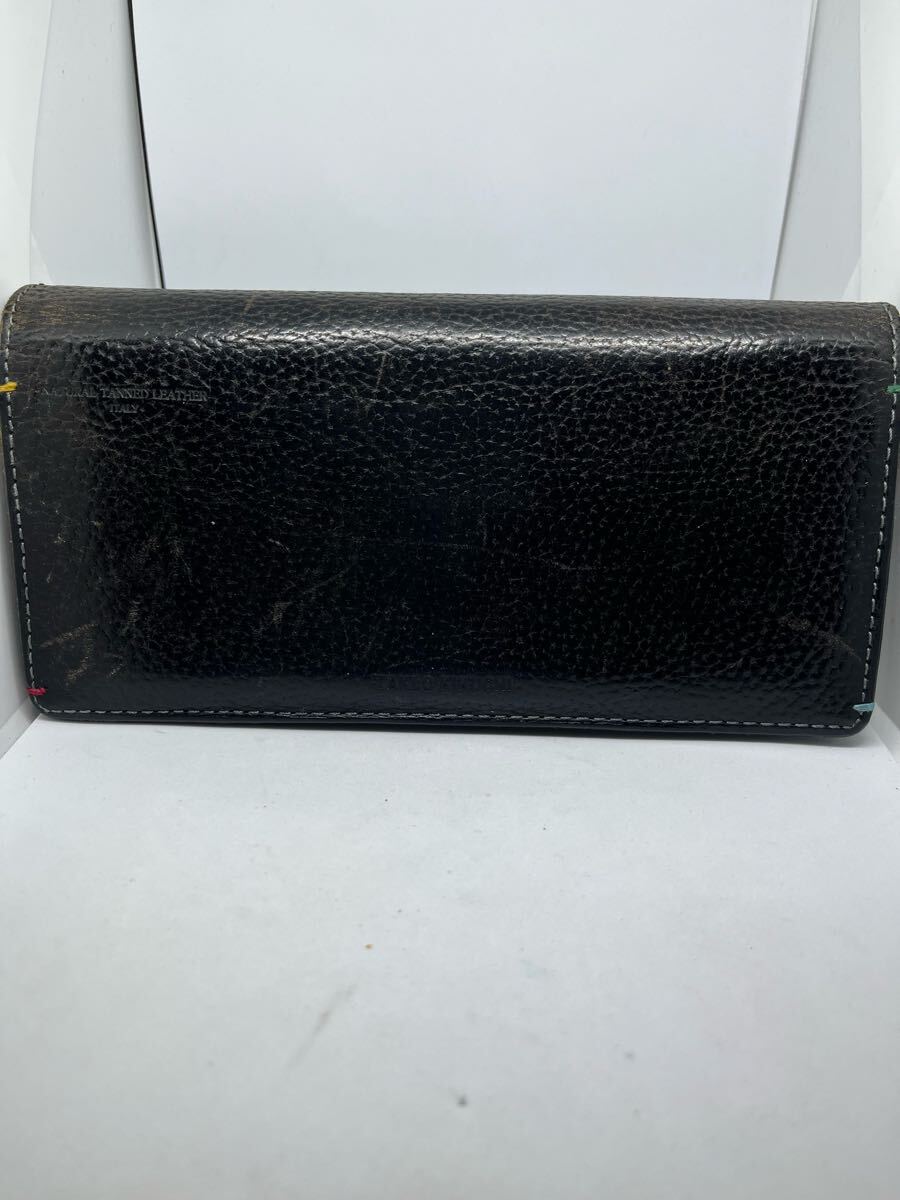 TAKEO KIKUCHI 二つ折り長財布 レザー ブラック ロングウォレット　