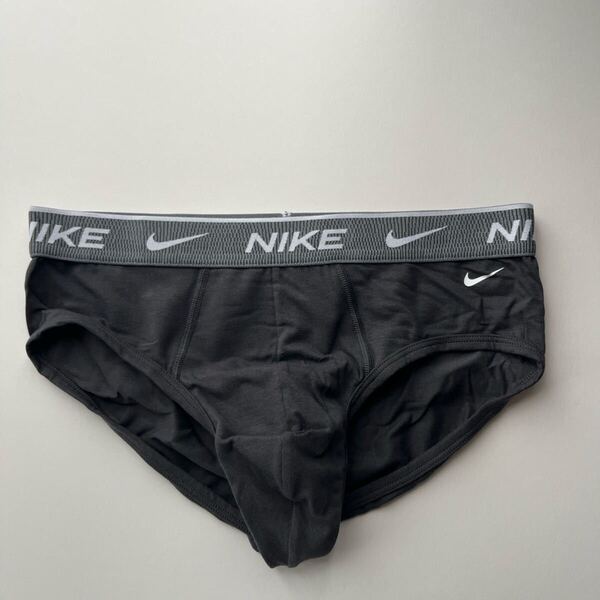 NIKE ナイキ メンズビキニ M(S) ライトブラック コットンストレッチ メンズインナー メンズブリーフ 男性パンツ 男性ブリーフ 下着