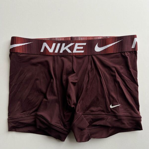 NIKE ナイキ メンズボクサー M(S) ブラウン スポーツインナー ナイロンストレッチ 男性ボクサー メンズインナー 男性パンツ 下着