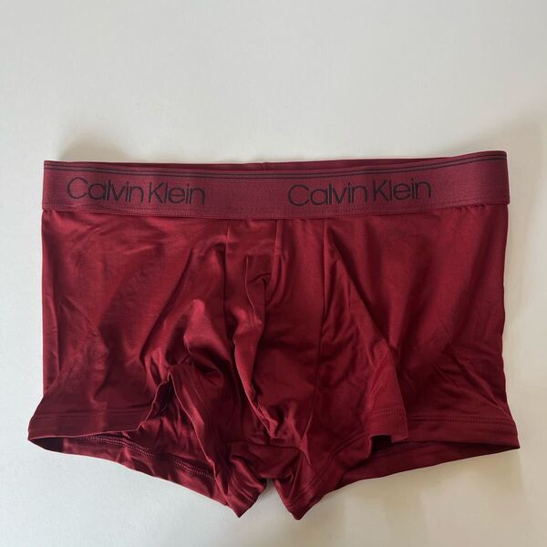 Calvin klein カルバンクライン ローライズボクサー M(S) ダークレッド ナイロンストレッチ ボクサーパンツ メンズインナー 男性下着