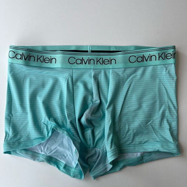 Calvin klein カルバンクライン ローライズボクサー M(S) ライトブルー ボーダー ナイロンストレッチ ボクサーパンツ メンズインナー