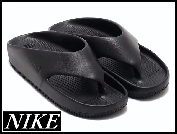 送無 新品 24SS NIKE ナイキ FD4119-001 カーム フリップ フロップ 軽量 弾力性インソール シャワー ビーチ サンダル シューズ 黒 28.0 ③