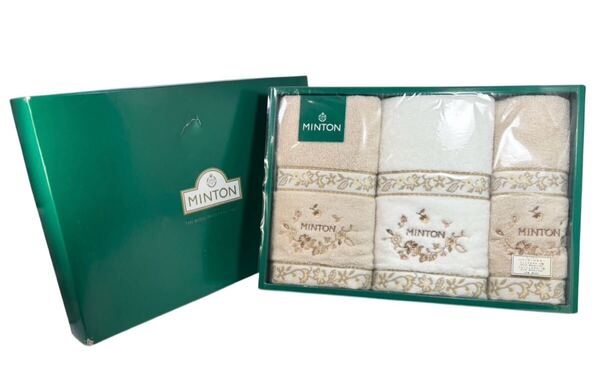 【送料無料!!】タオルセット MINTON フェイスタオル2枚 ウォッシュタオル1枚 NVY2504 10-27067 ミントン