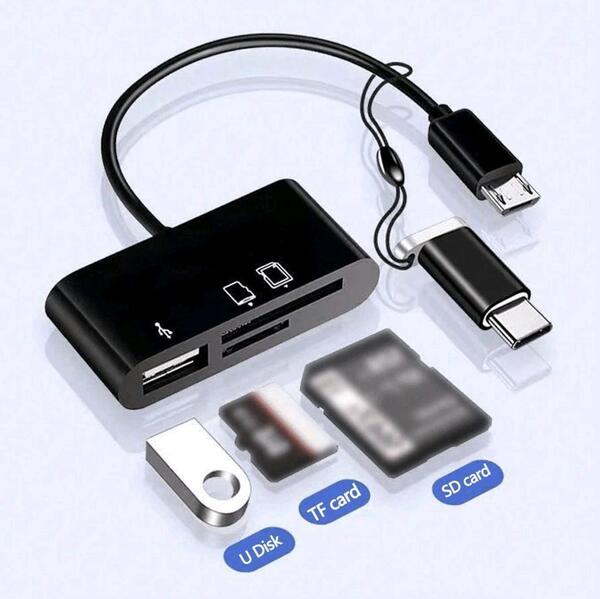 Otgカードリーダー Usb Tf/sd/カメラ データ転送可能
