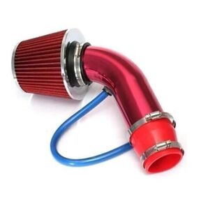 汎用 インテークパイプ エアクリーナー アルミ製 毒キノコ 赤 76mm 吸気