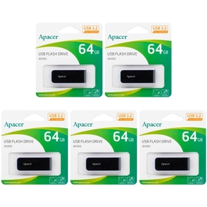5本セット USBメモリ 64GB USB3.2 Gen1 Apacer AP64GAH356B-1 スライド式 USB3.0 USB