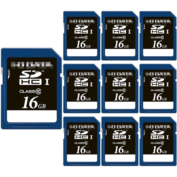 10枚セット SDカード 16GB 有名国内メーカー Class10 著作権保護機能付き SDHCカード SD