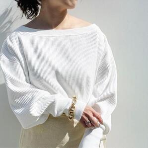 RIAM-PLAGE美品Military RIBプルオーバー 春夏リブニット綿白