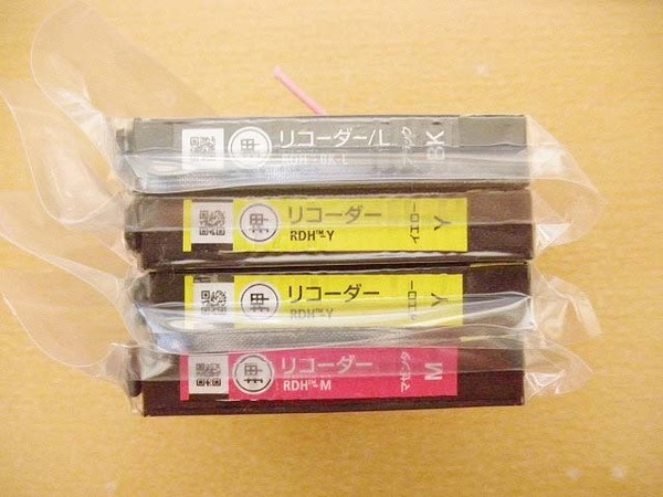 即決 送料込 期限不明 エプソン 純正 インク RDH-BK-L 増量 ブラック RDH-Y イエロー RDH-M マセンタ 3色4コ リコーダー 箱なし