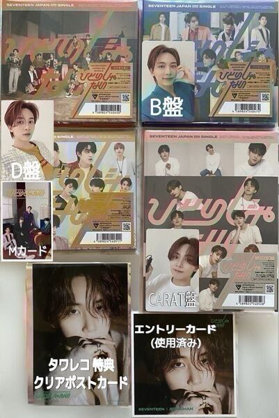 SEVENTEEN セブチ 公式 ひとりじゃない 4形態(初回A.B.D.CARAT盤) + エントリーカード + トレカ タワレコ 特典 ジョンハン JEONGHAN