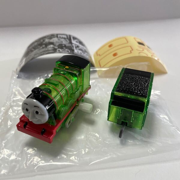 トーマス カプセルプラレール キラキラなレニアスと恐竜編 クリアーラメ ヘンリー ゼンマイ車 連結 緑 グリーン 3 カププラ 新品未使用品