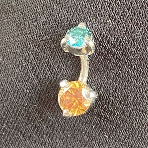ピアス ボディーピアス ヘソピアス ダイヤモンド ブルーダイヤ ネジ式 navel