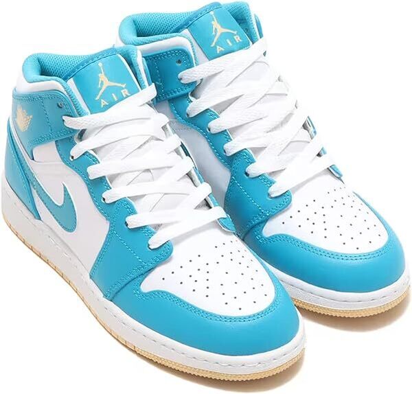 送料無料 22.5cm●NIKE エア ジョーダン 1 ミッド AIR JORDAN 1 MID GS AJ アクア 白 DQ8423-400