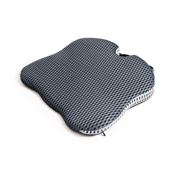 斜面設計 車用クッション 低反発 3Dメッシュ 通気性 四季通用 灰×白 GW12 座布団 腰痛対策 運転席 助手席 着脱可能カバー 予備カバー付