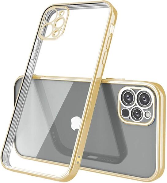 iPhone 12 Pro ケース BB1803 カメラレンズ保護 側面メッキ加工 ソフトTPUバック クリアケース 黄ばみ防止 衝撃吸収 全面保護 薄型 軽量