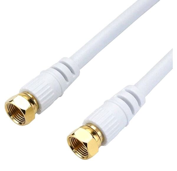アンテナケーブル S-4C-FB同軸 1m BB1846【4K8K放送(3224MHz)/BS/CS/地デジ/CATV 対応】 ホワイト 両側ネジ式コネクタ