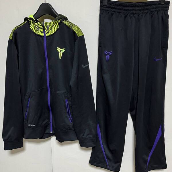 nike kobe ナイキ コービー ジャージ トラック ジャケット パンツ セットアップ 黒×緑系 上XL下L 美品 管理C958