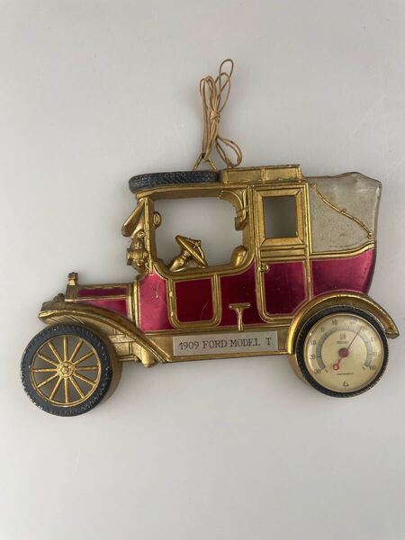 【送料無料】ビンテージ フォード 1909 FORD MODEL T 壁掛け温度計 昭和レトロ コレクション アンティーク 古道具