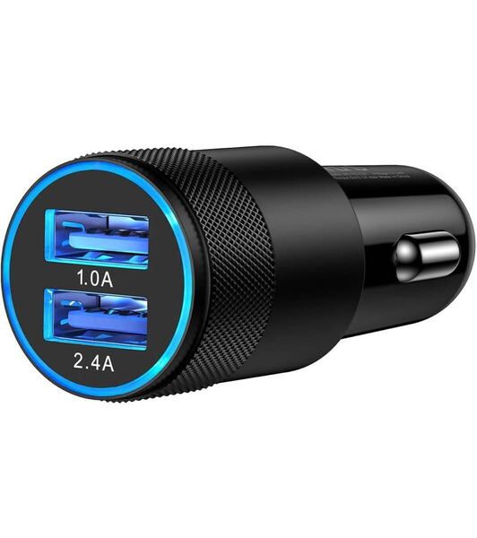 シガーソケット 17W/3.4A 急速充電 カーチャージャー 2ポート 超小型 USB-A車載充電器 12V/24V車対応 車 充電器 しがーソケット カー用品