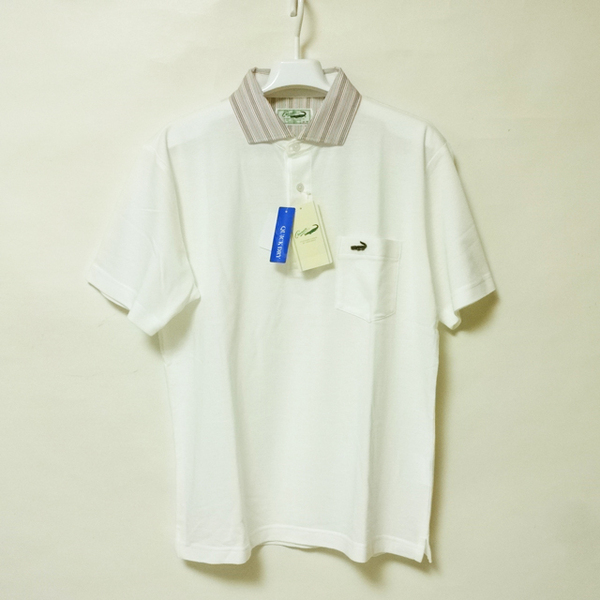 CROCODILE クロコダイル メンズM ストライプ襟 ポロシャツ 新品 送料込み