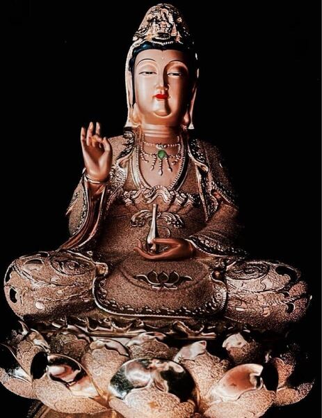 【豪華金装飾仕様 菩薩像】仏像 仏教 チベット 密教 美術 曼荼羅 聖母 宗教 アンティーク 貴重 特選 古美術品 縁起 儀式 古仏 タンカ