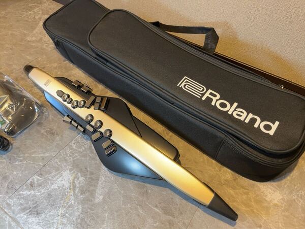 極美品! 送料無料! ケース付き ローランド Roland AEROPHONE AE-20 エアロフォン 電子管楽器 デジタルサックス アプリ Bluetooth対応 楽器