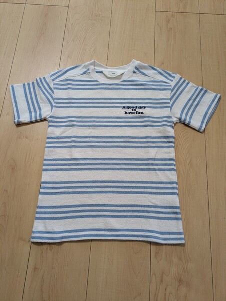 H&Mエイチアンドエム 6-8A 130cm ボーダー マリン 半袖Tシャツ