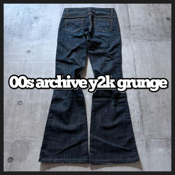 y2k フレアデニムパンツ ブーツカット ギミック 00s 平成ギャル グランジ