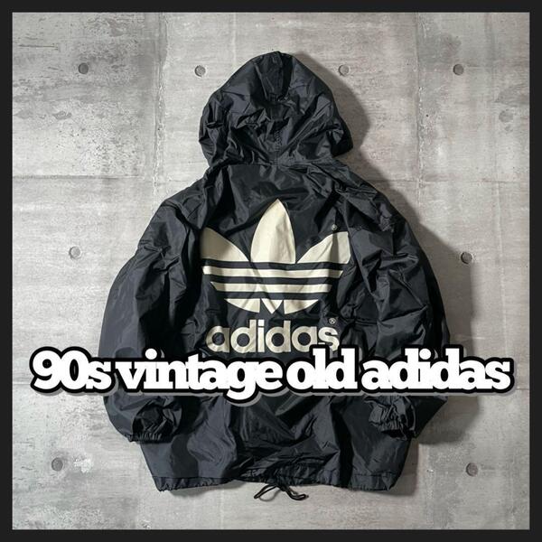 90s vintage adidasナイロンジャケット バックロゴ y2kテック