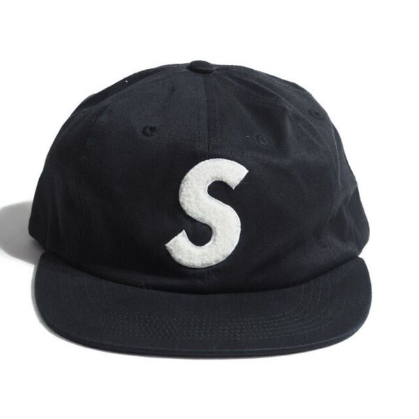 ●Supreme シュプリーム● USA製 Chenille S Logo 6-Panel Cap パイルロゴキャップ ブラック ユニセックス 16FW