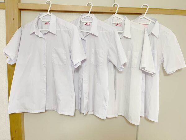 送料無料)スクールシャツ 女子 165 4枚セット 中古です 夏 半袖 学生服 制服 中学生 高校生 半袖ワイシャツ