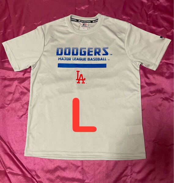 MLB ドジャース グレー メッシュ半袖Tシャツ 野球 スポーツ 大谷翔平 メンズL