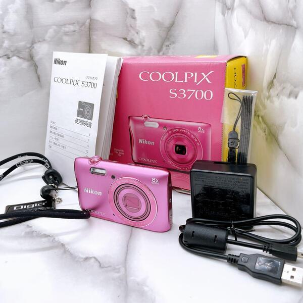 【完動品】美品 ニコン クールピクス S3700 コンデジ デジカメ ピンク デジタルカメラ コンパクトデジタルカメラ