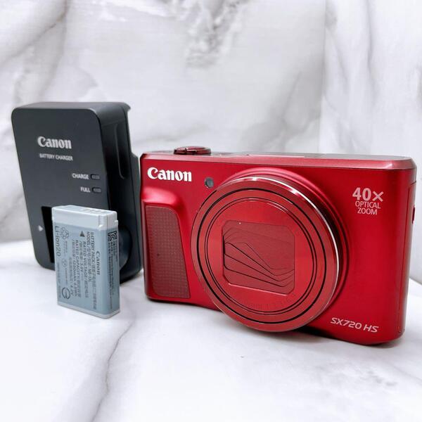 【完動品】Canon パワーショット SX720HS デジタルカメラ レッド コンデジ コンパクトデジタルカメラ デジカメ