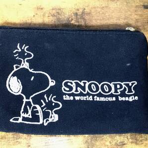 入手方法不明 ネットでもここにしかない ポーチ スヌーピー 生地は綿とナイロン? 黒色 黒 ブラック 小物入れ エルshop アニメエルshop