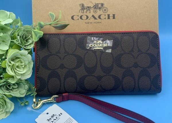 コーチ COACH 長財布 財布 ストラップ付き シグネチャー ロング ジップ ブランド 記念品 誕生日 新品 未使用 ファッション C4452 A154