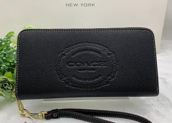 コーチ COACH 長財布 財布 ヘリテージ ウォレット ブラック 黒 誕生日 贈り物 ギフト ブランド ロング ジップ 新品 未使用 CN353 C343
