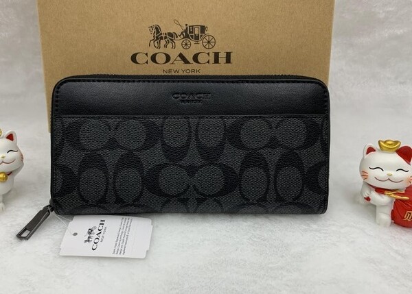 コーチ 長財布 COACH 財布 父の日 プレゼント 贈り物 シグネチャー ジップ 新品 未使用 アコーディオン メンズ ファッション F58112 C292