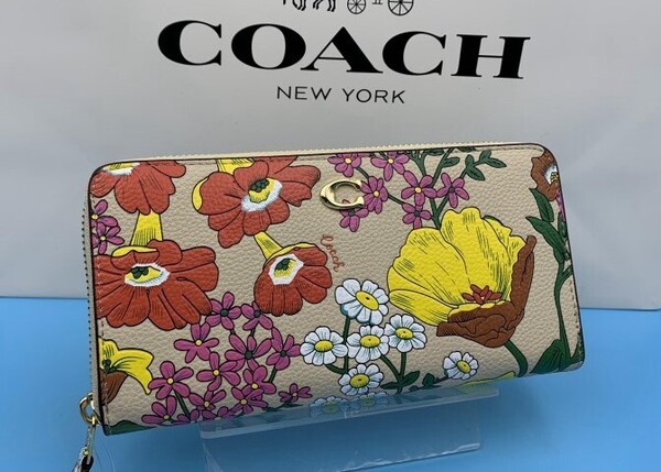 コーチ 財布 COACH 長財布 アコーディオン ウォレット 花柄 フラワー プレゼント ロング ジップ レディース 新品 未使用 CJ373 A351