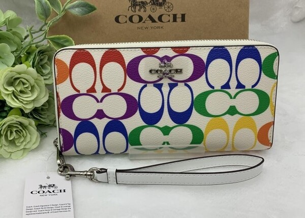 COACH コーチ 長財布 財布 レディース レインボー プレゼント 贈り物 ギフト ロング ジップ ブランド 新品未使用 ファッション C4537 A210