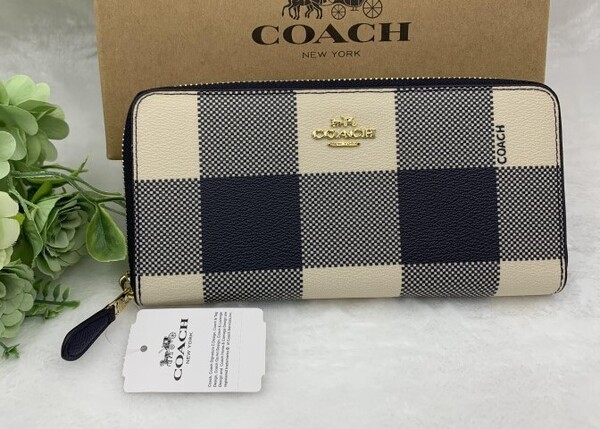 コーチ 財布 COACH 長財布 レディース メンズ プレゼント 贈り物 ギフト ロング ジップ チェック柄 ファッション 新品 未使用 F25966 A035