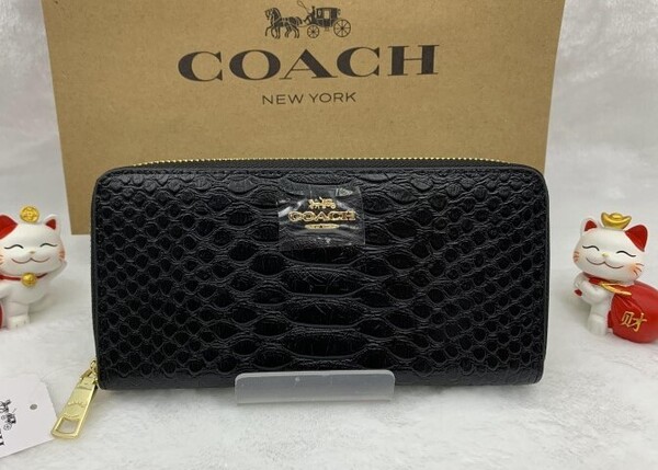 コーチ COACH 長財布 財布 ブラック黒 プレゼント 贈り物 ギフト ロング ジップ ラウンドファスナー 新品未使用 ファッション F53695 A180