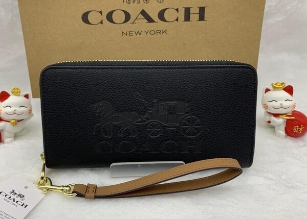 コーチ COACH 長財布 財布 プレゼント 贈り物 シグネチャー ロング ジップ レディース メンズ ブラック黒 新品 ファッション C3548 C125