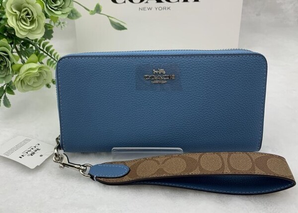 コーチ COACH 長財布 財布 レディース ウォレット ストラップ 新作 シグネチャー ロング ジップ ファッション 新品 未使用 CK427 C205