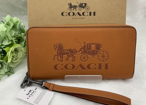 コーチ 長財布 COACH 財布 プレゼント 贈り物 ラウンドファスナー ロング ジップ ホース&キャリッジ 馬車柄 新品 ファッション C3548 C152