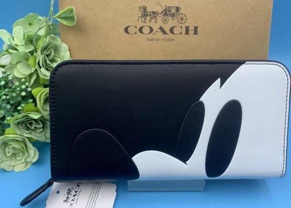 コーチ COACH 財布 長財布 ブラック ホワイト プレゼント 贈り物 ギフト ロング ジップ ファッション ブランド 新品 未使用 F54000 C111