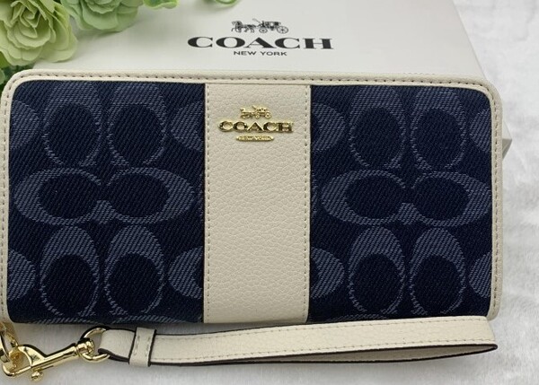 COACH コーチ 財布 長財布 ギフト プレゼント 贈り物 シグネチャー ロング ジップ ブランド 新品 未使用 ファッション C4453 A141