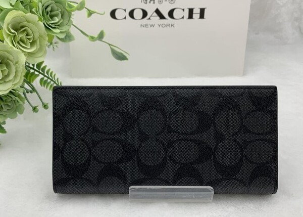 COACH 財布 コーチ 長財布 シグネチャー 二つ折り シンプル ウォレット ファッション メンズ ブランド 誕生日 新品 未使用 F75013 C259