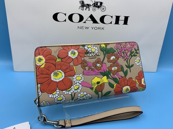 コーチ 財布 COACH 長財布 レディース ウォレット フローラル 花柄 ロング ジップ ストラップ ファッション 新作 新品 未使用 CR930 A352